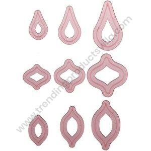 TPV® 9Pcs Teardrop Element Cutter Set Cookie Cutter Plastic Fondant Cutter Gumpaste Cutter