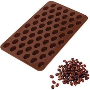 TPV® Coffee Bean Small: 55 Cavity Chocolate Silicone Mold/Mould Ice Tray Handmade Soap Cake Decoration Tools (Pack Of 1)