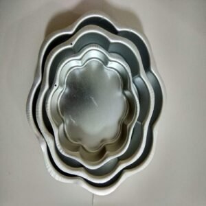 TPV® Flower Shape Aluminum 3 In 1 Cake Mould Set Of 3