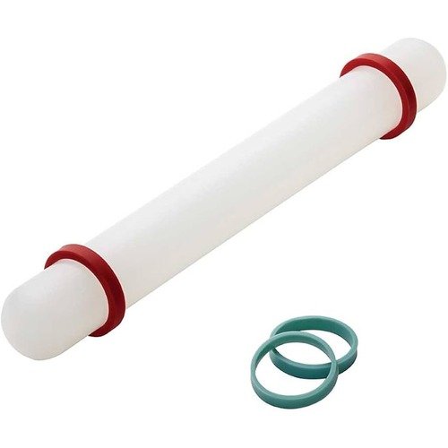 TPV® Gum Paste Rolling Pin With 2 Guides, 9 Inch