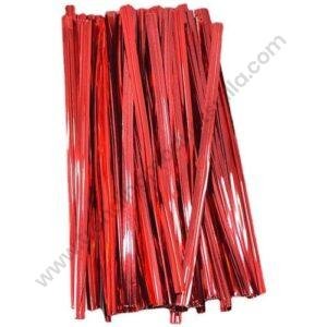 TPV® Metallic Twist Ties -Metallic Red
