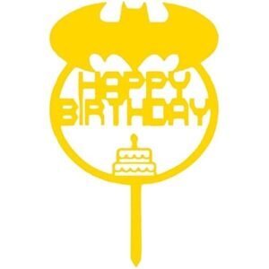 TPV® Mirror Acrylic Happy Birthday Cake Topper Batman