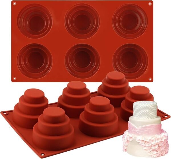 TPV® Non-Stick 3-Tier Wedding Cake Muffin Cupcake Pudding Chocolate Mold