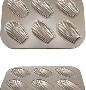TPV® Non Stick 6 Cavity Golden Madeleine Mould (Heavy)