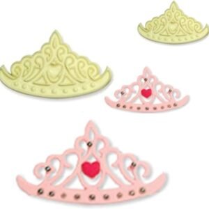 TPV® Patchwork Cutters Princess Tiara Patchwork Cookie Cutter Plastic Sugarcraft Tools (2 Pcs Set)