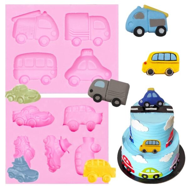 TPV® Silicon 6 Cavity Car Shape Chocolate Mould,Cookie Mould.