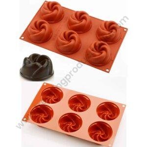 TPV® Silicon 6 Cavity Round Frill Bunt Shape Mould Muffin Cupcake Mould