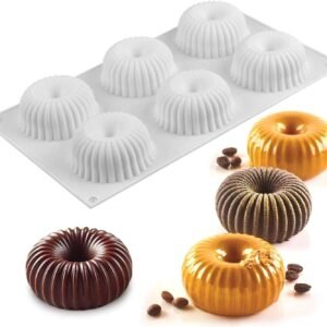 TPV® Silicon 6 In 1 Savarin Donut Design Cake Mould Mousse Cake Mould Silicon Moulds