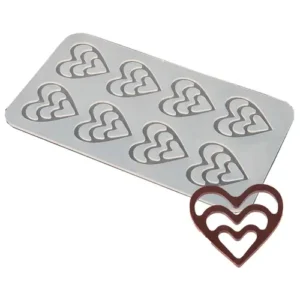 TPV® Silicon 8 In 1 Heart Shape Chocolate Garnishing Mould Cake Insert Decoration Mould