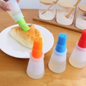 TPV® Silicon Oil Bottle Brush Liquid Oil Pen Cake Butter Bread Pastry Brush Baking Tool Bbq Utensil Safe Basting Brush - Multicolor (Pack Of 1)