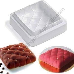 TPV® Silicon Squre Pillow Matelasse Design Cake Mould Mousse Cake Mould Silicon Moulds