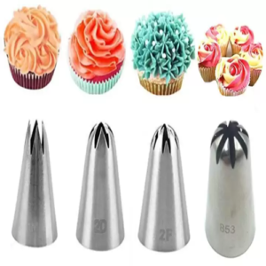 TPV® Silicone Decorating Icing Bag With 4-Piece Nozzles Set Stainless Steel Piping Nozzle Reusable  &  Washable
