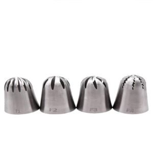 TPV® Specialty Flower Xl Nozzle Ruffles  &  Tutu Cream Pastry Russian Piping Tips Icing Piping Tips Set Of 4 Pcs
