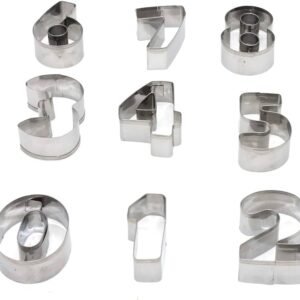 TPV® Stainless Steel 10Pc Big Number Cookie Fondant Biscuit Cake Fruit Cutter
