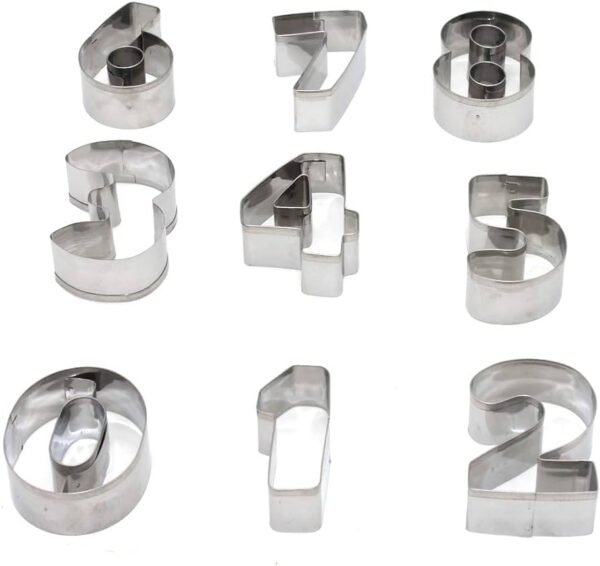 TPV® Stainless Steel 10Pc Big Number Cookie Fondant Biscuit Cake Fruit Cutter