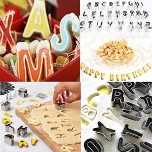 TPV® Stainless Steel 26 Pc Small Alphabet Cookie Fondant Biscuit Cake Fruit Cutter
