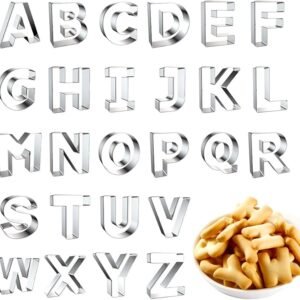 TPV® Stainless Steel 26Pcs Alphabet Cookie Fondant Biscuit Cake Fruit Cutter