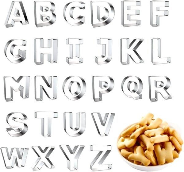 TPV® Stainless Steel 26Pcs Alphabet Cookie Fondant Biscuit Cake Fruit Cutter