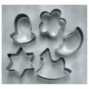 TPV® Stainless Steel 5 Pc Baby Night Theme Fondant Biscuit Cake Fruit Cutter