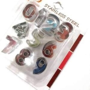 TPV® Stainless Steel Number 0 To 9 Cookie Cutter Cake Mold Biscuit Fondant Diy Kitchen Cooking Tools (Pack Of 10)