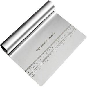 TPV® Bench Scraper Chopper Steel Kitchen Food Scraper Icing Smoother Blade With Scale Cutting Knife