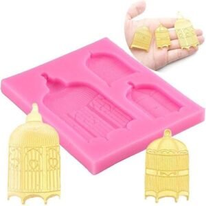 TPV® Bird Cages 3 Cavity Silicone Mold Fondant Mould TPV®ating Tools Chocolate Gumpaste Molds
