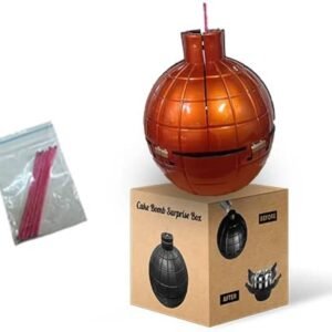 TPV® Bomb Round Shaped Cake Mould | Plastic Bombshell Surprise Cake Stand | Bomb Cake Gift Box | Reusable Cake Décor Mould Creative Surprise For All Occasion | Cake Bomb (Orange)