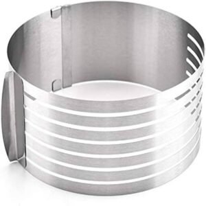 TPV® Stainless Steel Cake Slicing Ring Adjustable Cutter Cake Pastry Mould Baking & Pastry Tool Extendable Round Slicing Cake Ring Cutters
