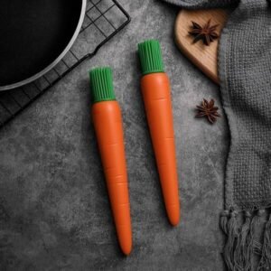 TPV® Carrot Shaped Silicon Oil Kitchen Brush Silicone Brush (Pack Of 2)