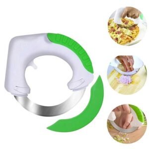 TPV® Circular Rolling Knife-Stainless Steel Multi Purpose Cutting Tool - Fast & Easy For Cutting Pizza, Meat, Vegetables & Salad