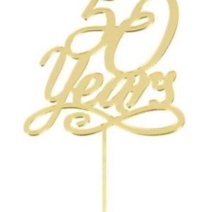 TPV® Gold 50 Years Cake Topper For Birthday/Anniversary