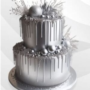 TPV® - 1Pc Bakers Village Cake Decorating Drip Glittering Edible Sparkling Drip - Silver Colour