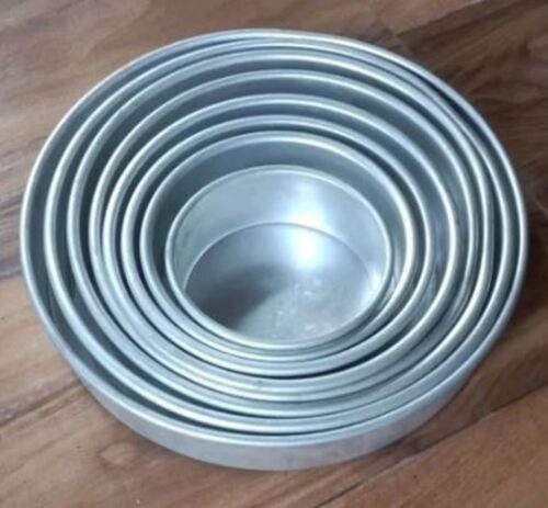 TPV® 8 Pc Combo Aluminium Round Cake Mould Solid, Size- 3",4",5",6",7",8",9",10" (2 Inch Height)