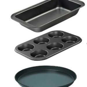 TPV® Combo Of 3 Different Shape Cake Mould, 6 Slot Muffin Mould Tray With 1 Bread Mould And 1 Pizza Tray