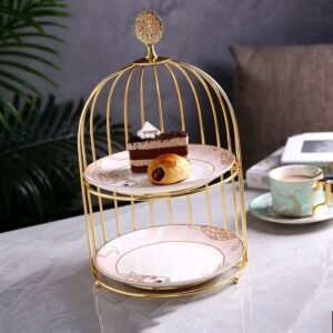 TPV® Ceramic Cake Stand Dessert Display Cage Shape Design Cupcake Stands For Wedding Birthday Party Celebration