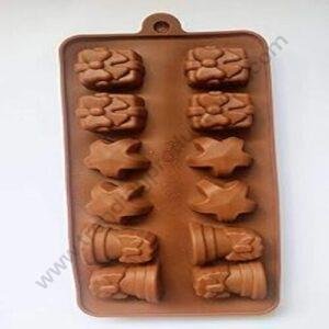 TPV® Chocolate Mould 12 Cavity Silicone Star Shape Chocolate Mould/Gift Shape Mould/Cal Shape Mould/Ice/Sweet Mould - Multiple Shapes (Pack Of 1)