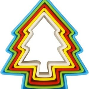 TPV® Christmas Tree Shape Cookie Cutter Set 5 Pieces Set Mold For Biscuit Sandwich Cutter