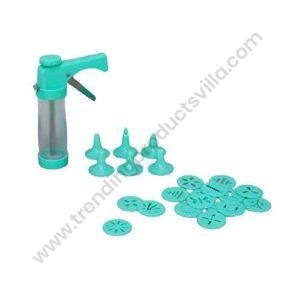 TPV® Clear Cookie Press And Decorating Bottle Press Machine Biscuit Maker Decorating Gun Kitchen Tools Set (Plastic) Multi-Colour