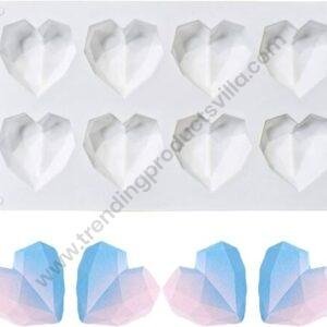TPV® Diamond Heart Silicone Molds For Cakes Mousse Dessert Pastry Soap And Muffin Baking Moulds