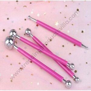 TPV® Double Sided 4 X Fondant Cake Flower Decorating Clay Sugarcraft Ball Modelling Cutter Diy Tool - Multicolor