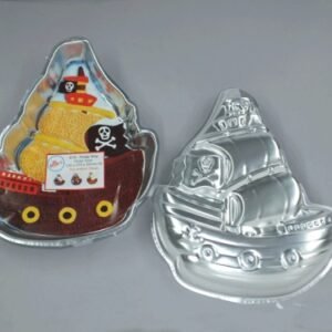 TPV® - Aluminium Pirate Ship Small Cake Mould Pans 3D Birthday Cake Mold