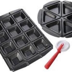 TPV® Ez Pockets Gray Non-Stick Steel 4-Piece Baking Kit With Cutting Tool And Recipe Book