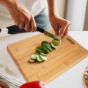 TPV® Eco-Friendly Wooden Kitchen Chopping/ Cutting/ Slicing Board With Hook, Large 15 X 11 X 0.5 Inch
