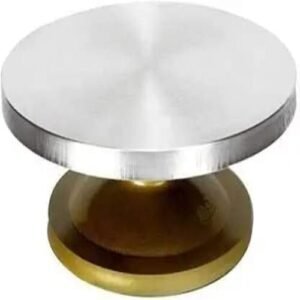 TPV® Fibre Glass Heavy Cake Icing Rotating Aluminium Top Turntable Cake Stand For Decoration - Aluminium Top - Made In India (12 Inch)