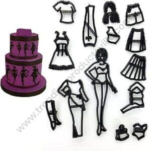 TPV® Fashion Girl Theme Silhouette Set Patchwork Cookie Cutter