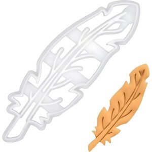 TPV® Fondant Biscuit Feather Print Mold By 6 Pcs Feather Cutters Ideal For Pastry Cookie Dough Sugarpaste Rolled Fondant Petal Paste Gum Paste Marzipan Or Craft Clays
