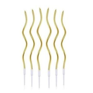 TPV® 6 Pcs spiral candle cake topper ( Golden )