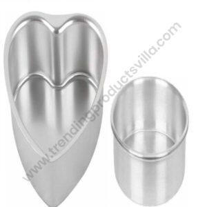 TPV® Aluminium Heart Cake Mould 7 Inch  &  Round Cake Mould 6 Inch Set Of 2 Pcs