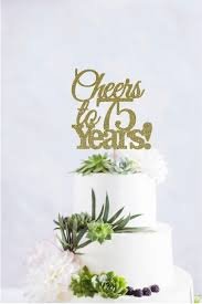 TPV® Happy 75Th Cake Topper For Cheers To 75 Years, Happy 75Th Birthday Anniversary Retirement Party Decorations