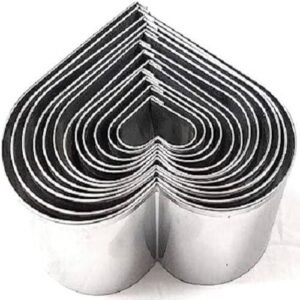TPV® Heart Shape Stainless Steel Cookies Cutter 2 Inch Height Set Of 12 Pc